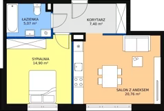 2 pokoje, mieszkanie 48,13 m², parter, oferta nr 1/2-1, ul. Stawowa, Kraków, Prądnik Biały, Bronowice Wielkie, ul. Stawowa 242