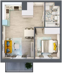 2 pokoje, mieszkanie 40,73 m², piętro 6, oferta nr 88, ul. Powstańców / os. Piastów - Budynek E, Kraków, Mistrzejowice, Osiedle Piastów, ul. Powstańców / os. Piastów
