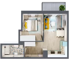 2 pokoje, mieszkanie 37,64 m², piętro 7, oferta nr 92, ul. Powstańców / os. Piastów - Budynek E, Kraków, Mistrzejowice, Osiedle Piastów, ul. Powstańców / os. Piastów