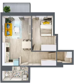 2 pokoje, mieszkanie 41,23 m², piętro 6, oferta nr 24, ul. Powstańców / os. Piastów - Budynek E, Kraków, Mistrzejowice, Osiedle Piastów, ul. Powstańców / os. Piastów