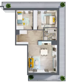 3 pokoje, mieszkanie 57,34 m², piętro 4, oferta nr F17, ul. Glogera - bud. F i G, Kraków, Prądnik Biały, Górka Narodowa, ul. Zygmunta Glogera
