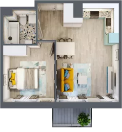 2 pokoje, mieszkanie 39,85 m², piętro 1, oferta nr F6, ul. Glogera - bud. F i G, Kraków, Prądnik Biały, Górka Narodowa, ul. Zygmunta Glogera