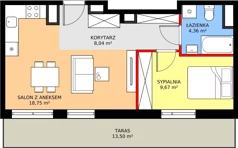 2 pokoje, mieszkanie 40,82 m², piętro 4, oferta nr F18, ul. Glogera - bud. F i G, Kraków, Prądnik Biały, Górka Narodowa, ul. Zygmunta Glogera