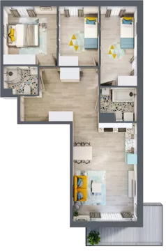 4 pokoje, mieszkanie 78,15 m², piętro 1, oferta nr F5, ul. Glogera - bud. F i G, Kraków, Prądnik Biały, Górka Narodowa, ul. Zygmunta Glogera