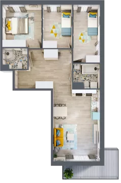 4 pokoje, mieszkanie 78,08 m², piętro 3, oferta nr F13, ul. Glogera - bud. F i G, Kraków, Prądnik Biały, Górka Narodowa, ul. Zygmunta Glogera