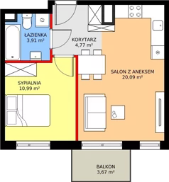2 pokoje, mieszkanie 39,76 m², piętro 2, oferta nr F10, ul. Glogera - bud. F i G, Kraków, Prądnik Biały, Górka Narodowa, ul. Zygmunta Glogera