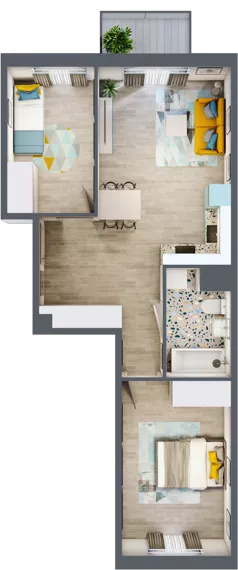 3 pokoje, mieszkanie 56,57 m², piętro 2, oferta nr G26, ul. Glogera - bud. F i G, Kraków, Prądnik Biały, Górka Narodowa, ul. Zygmunta Glogera