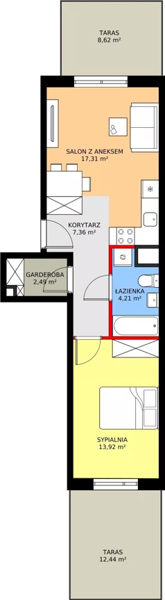 2 pokoje, mieszkanie 45,29 m², parter, oferta nr G16, ul. Glogera - bud. F i G, Kraków, Prądnik Biały, Górka Narodowa, ul. Zygmunta Glogera