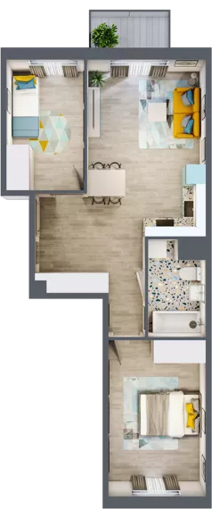 3 pokoje, mieszkanie 56,50 m², piętro 1, oferta nr G21, ul. Glogera - bud. F i G, Kraków, Prądnik Biały, Górka Narodowa, ul. Zygmunta Glogera
