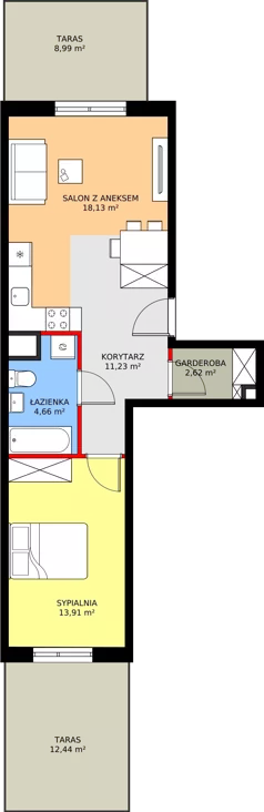2 pokoje, mieszkanie 47,93 m², parter, oferta nr G4, ul. Glogera - bud. F i G, Kraków, Prądnik Biały, Górka Narodowa, ul. Zygmunta Glogera
