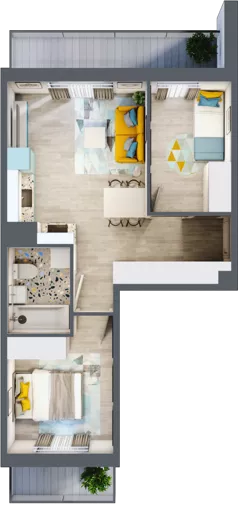 3 pokoje, mieszkanie 46,43 m², piętro 3, oferta nr G15, ul. Glogera - bud. F i G, Kraków, Prądnik Biały, Górka Narodowa, ul. Zygmunta Glogera