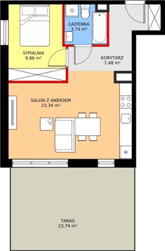 2 pokoje, mieszkanie 44,42 m², parter, oferta nr G19, ul. Glogera - bud. F i G, Kraków, Prądnik Biały, Górka Narodowa, ul. Zygmunta Glogera
