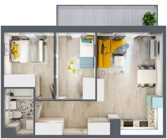 3 pokoje, mieszkanie 49,25 m², piętro 9, oferta nr 109, ul. Powstańców / os. Piastów - Budynek F, Kraków, Mistrzejowice, Osiedle Piastów, ul. Powstańców / os. Piastów