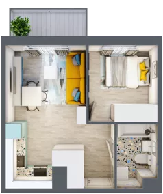 2 pokoje, mieszkanie 33,22 m², parter, oferta nr 11, ul. Powstańców / os. Piastów - Budynek F, Kraków, Mistrzejowice, Osiedle Piastów, ul. Powstańców / os. Piastów