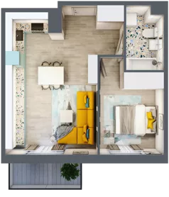 2 pokoje, mieszkanie 42,08 m², piętro 3, oferta nr 42, ul. Powstańców / os. Piastów - Budynek F, Kraków, Mistrzejowice, Osiedle Piastów, ul. Powstańców / os. Piastów