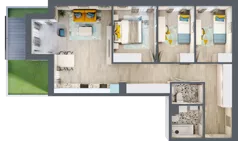 4 pokoje, mieszkanie 76,40 m², piętro 1, oferta nr 15, Smętna Garden, Kraków, Bronowice, Bronowice Wielkie, ul. Smętna 1E/F