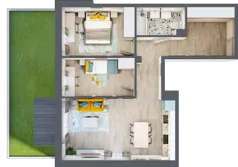 3 pokoje, mieszkanie 62,55 m², piętro 1, oferta nr 19, Smętna Garden, Kraków, Bronowice, Bronowice Wielkie, ul. Smętna 1E/F