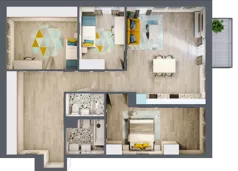 4 pokoje, mieszkanie 83,70 m², piętro 2, oferta nr 25, Smętna Garden, Kraków, Bronowice, Bronowice Wielkie, ul. Smętna 1E/F