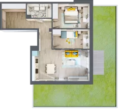 3 pokoje, mieszkanie 62,55 m², piętro 1, oferta nr 19, Smętna Garden, Kraków, Bronowice, Bronowice Wielkie, ul. Smętna 1E/F