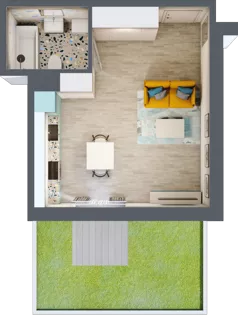 1 pokój, mieszkanie 31,37 m², piętro 2, oferta nr 26, Smętna Garden, Kraków, Bronowice, Bronowice Wielkie, ul. Smętna 1E/F