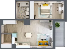 2 pokoje, mieszkanie 54,56 m², piętro 1, oferta nr 17, Smętna Garden, Kraków, Bronowice, Bronowice Wielkie, ul. Smętna 1E/F