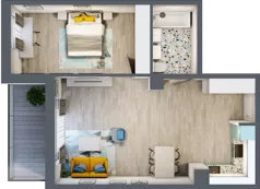 2 pokoje, mieszkanie 55,52 m², piętro 1, oferta nr 14, Smętna Garden, Kraków, Bronowice, Bronowice Wielkie, ul. Smętna 1E/F