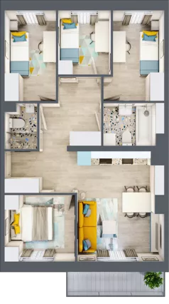 5 pokoi, mieszkanie 69,07 m², piętro 3, oferta nr A8, ul. Stawowa ABC, Kraków, Prądnik Biały, Bronowice Wielkie, ul. Stawowa 246/246A/246B
