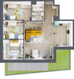 4 pokoje, mieszkanie 76,46 m², parter, oferta nr A2, ul. Stawowa ABC, Kraków, Prądnik Biały, Bronowice Wielkie, ul. Stawowa 246/246A/246B