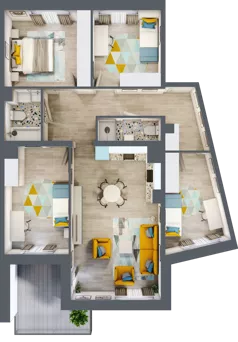 5 pokoi, mieszkanie 91,73 m², piętro 1, oferta nr B3, ul. Stawowa ABC, Kraków, Prądnik Biały, Bronowice Wielkie, ul. Stawowa 246/246A/246B