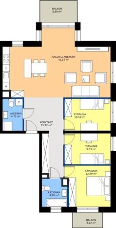 4 pokoje, mieszkanie 99,80 m², piętro 2, oferta nr C11, ul. Stawowa ABC, Kraków, Prądnik Biały, Bronowice Wielkie, ul. Stawowa 246/246A/246B