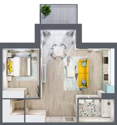 2 pokoje, mieszkanie 53,13 m², piętro 1, oferta nr C6, ul. Stawowa ABC, Kraków, Prądnik Biały, Bronowice Wielkie, ul. Stawowa 246/246A/246B