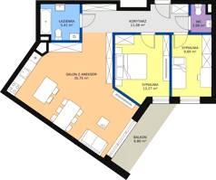 3 pokoje, mieszkanie 80,66 m², piętro 1, oferta nr C-80, Przewóz 4, Kraków, Podgórze, Płaszów, ul. Przewóz 4