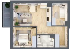 3 pokoje, mieszkanie 53,16 m², piętro 4, oferta nr 25, Centralna 51C, Kraków, Czyżyny, ul. Centralna