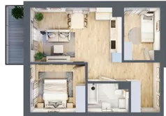 3 pokoje, mieszkanie 50,94 m², piętro 1, oferta nr 7, Centralna 51C, Kraków, Czyżyny, ul. Centralna