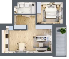 2 pokoje, mieszkanie 42,18 m², piętro 1, oferta nr 10, Centralna 51C, Kraków, Czyżyny, ul. Centralna