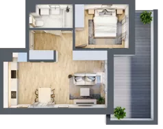 2 pokoje, mieszkanie 42,18 m², parter, oferta nr 4, Centralna 51C, Kraków, Czyżyny, ul. Centralna