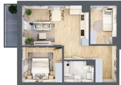 3 pokoje, mieszkanie 50,94 m², piętro 2, oferta nr 13, Centralna 51C, Kraków, Czyżyny, ul. Centralna