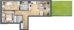 3 pokoje, mieszkanie 64,43 m², parter, oferta nr 57, Centralna 51C, Kraków, Czyżyny, ul. Centralna