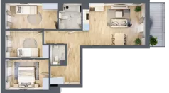4 pokoje, mieszkanie 72,70 m², piętro 2, oferta nr 65, Centralna 51C, Kraków, Czyżyny, ul. Centralna