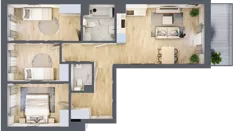 4 pokoje, mieszkanie 76,22 m², piętro 3, oferta nr 69, Centralna 51C, Kraków, Czyżyny, ul. Centralna