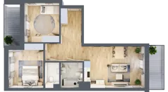 3 pokoje, mieszkanie 69,66 m², piętro 1, oferta nr 84, Centralna 51C, Kraków, Czyżyny, ul. Centralna