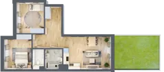 3 pokoje, mieszkanie 69,86 m², parter, oferta nr 80, Centralna 51C, Kraków, Czyżyny, ul. Centralna
