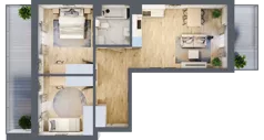 3 pokoje, mieszkanie 64,44 m², piętro 1, oferta nr 41, Centralna 51C, Kraków, Czyżyny, ul. Centralna