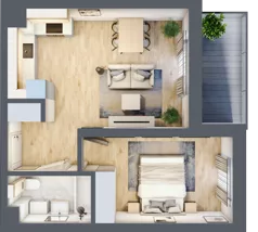 2 pokoje, mieszkanie 40,47 m², piętro 1, oferta nr 82, Centralna 51C, Kraków, Czyżyny, ul. Centralna