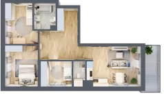 4 pokoje, mieszkanie 73,80 m², piętro 1, oferta nr 44, Centralna 51C, Kraków, Czyżyny, ul. Centralna