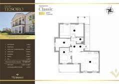 4 pokoje, apartament 78,00 m², piętro 1, oferta nr VI.21.2, Ogrody Tesoro - Apartamenty Classic, Gdynia, Pogórze, ul. Aleja Iberyjska