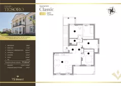4 pokoje, apartament 78,00 m², piętro 1, oferta nr VI.32.2, Ogrody Tesoro - Apartamenty Classic, Gdynia, Pogórze, ul. Aleja Iberyjska
