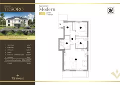 3 pokoje, apartament 65,00 m², parter, oferta nr  25.1, Ogrody Tesoro - Apartamenty Modern, Gdynia, Pogórze, Suchy Dwór ul. Szkolna