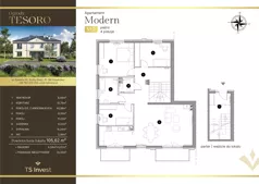 4 pokoje, apartament 106,00 m², piętro 1, oferta nr  51.2, Ogrody Tesoro - Apartamenty Modern, Gdynia, Pogórze, Suchy Dwór ul. Szkolna 24