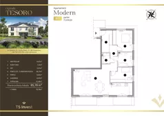3 pokoje, apartament 86,00 m², parter, oferta nr  9.1, Ogrody Tesoro - Apartamenty Modern, Gdynia, Pogórze, Suchy Dwór ul. Szkolna 24